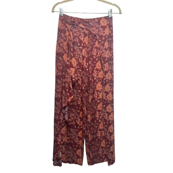 Angie Boho Floral Wide Leg Pants Size Medium - J24 - Picture 1 of 3